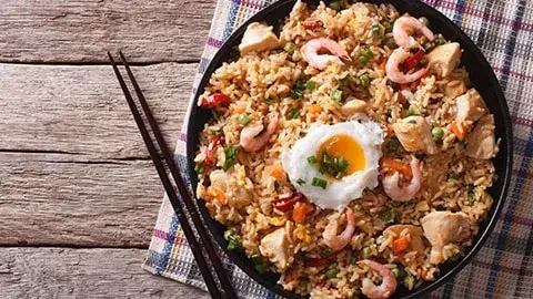 Nasi Goreng Sehat dengan Udang Madu Kedelai